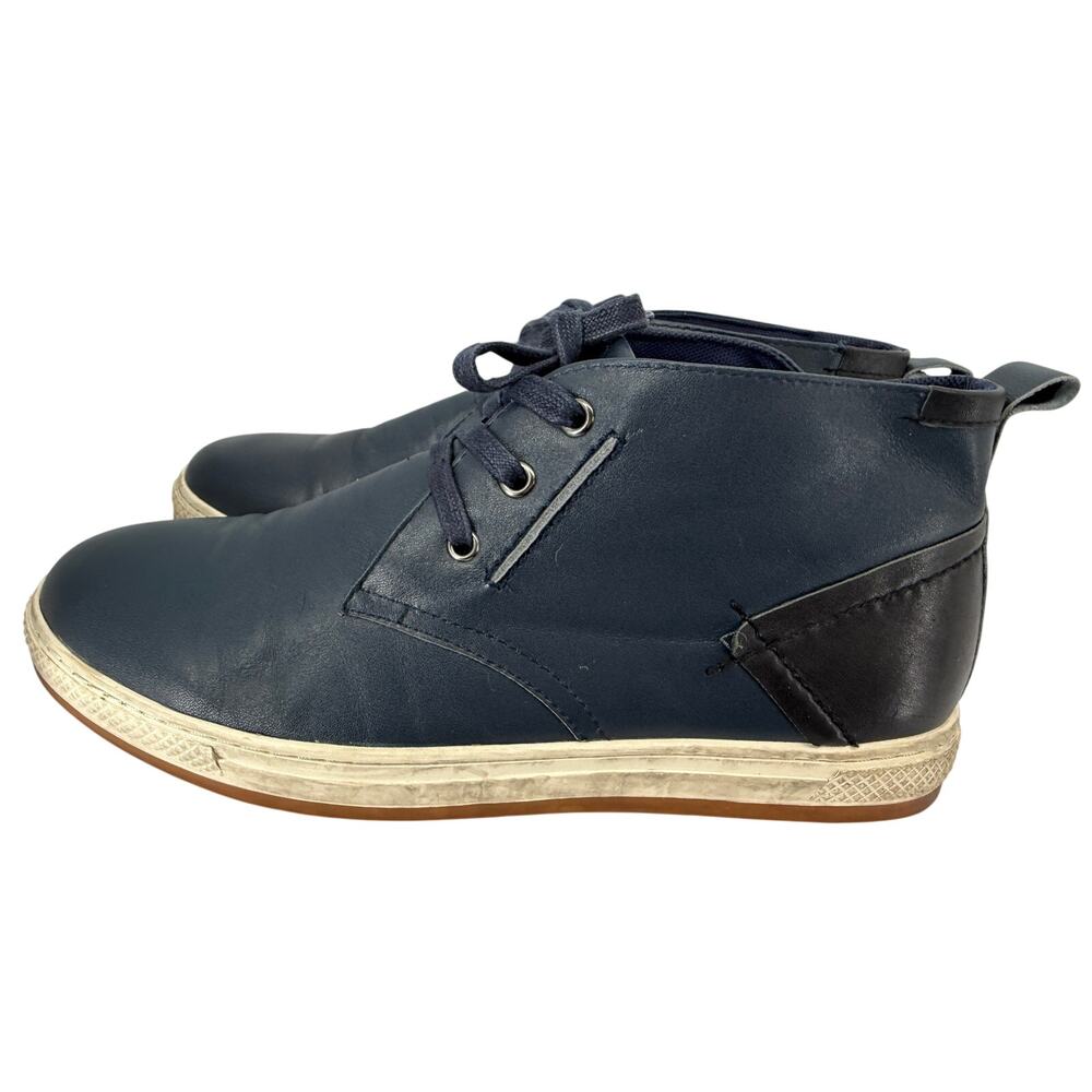 English Laundry Men's Blue Black Leather Chukka Boots Size 10 Lace Up Casual